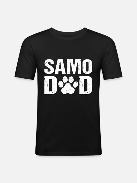 Samo Dad Samoyed Dogs - Men's Slim Fit T-Shirt - black