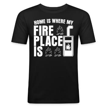 Fireplace Stove Fireplace Fireplace Stove - Men's Slim Fit T-Shirt - black - Front - Nik (191cm)