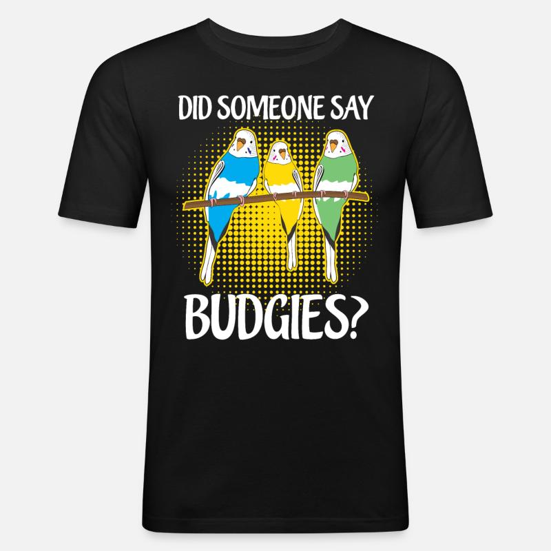Budgerigar Disant Perruche - T-shirt près du corps Homme - noir