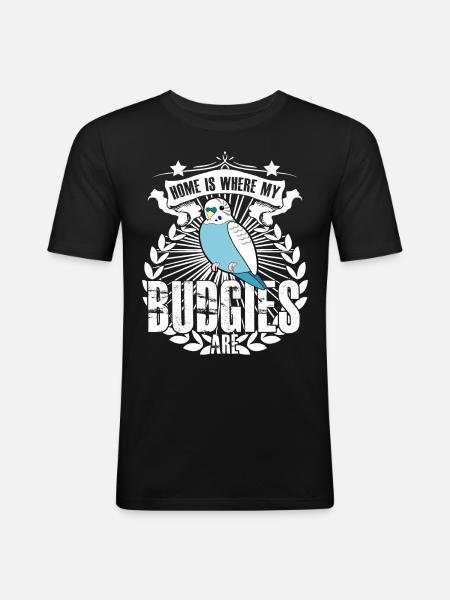 Perruche Perruches Perruches Perruches - T-shirt près du corps Homme - noir