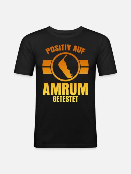 Amrum - Männer Slim Fit T-Shirt - Schwarz