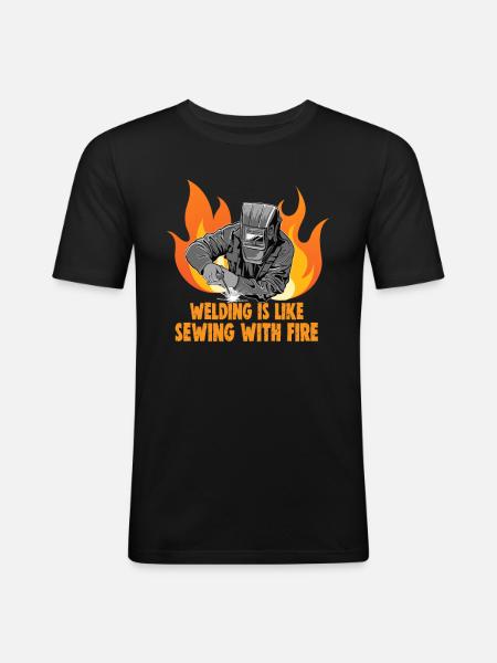Conception de slogan de soudeur pour les métallurgistes - T-shirt près du corps Homme - noir