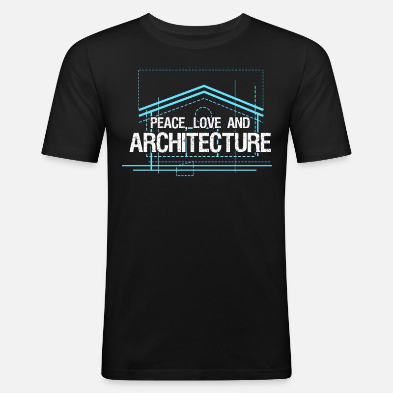 Architekt Architecure - Männer Slim Fit T-Shirt - Schwarz