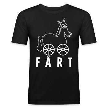 Pferd mit Rädern Färt Reiter Reitsport - Männer Slim Fit T-Shirt - Schwarz - Vorne - Nik (191cm)