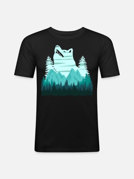 White Shepherd Mountains Shepherd Dogs - Men's Slim Fit T-Shirt - black