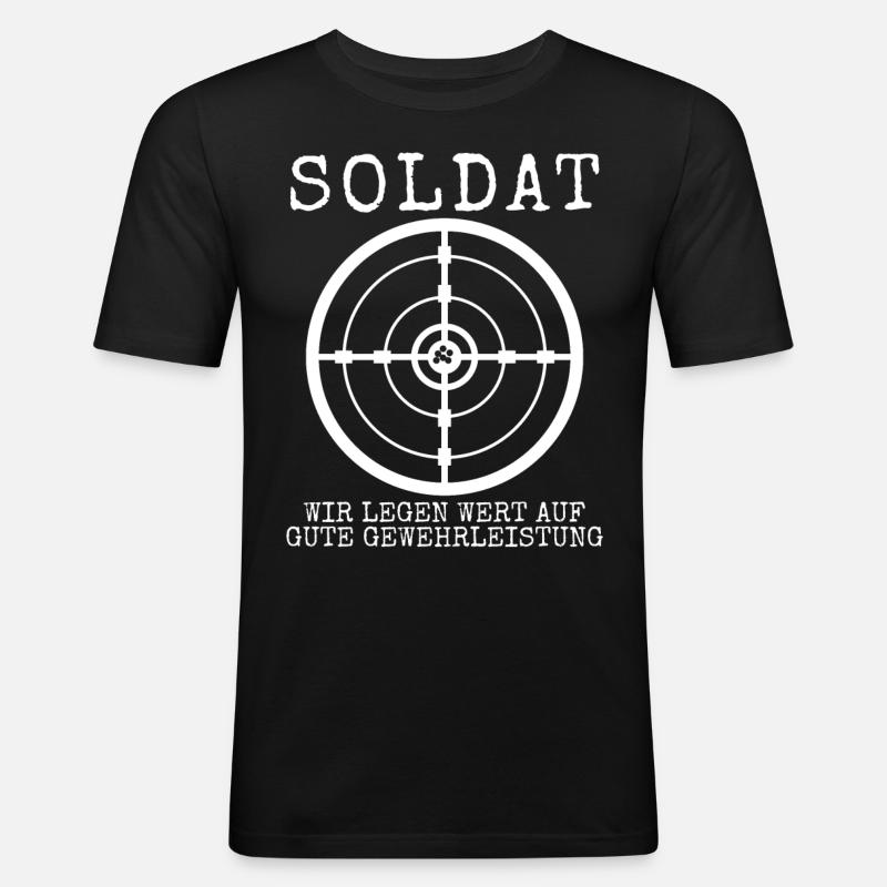 Panzergrenadier Feldjäger Witz Soldat - Männer Slim Fit T-Shirt - Schwarz