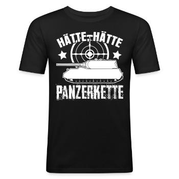 Panzergrenadier Feldjäger Panzer Soldat - Männer Slim Fit T-Shirt - Schwarz - Vorne - Nik (191cm)