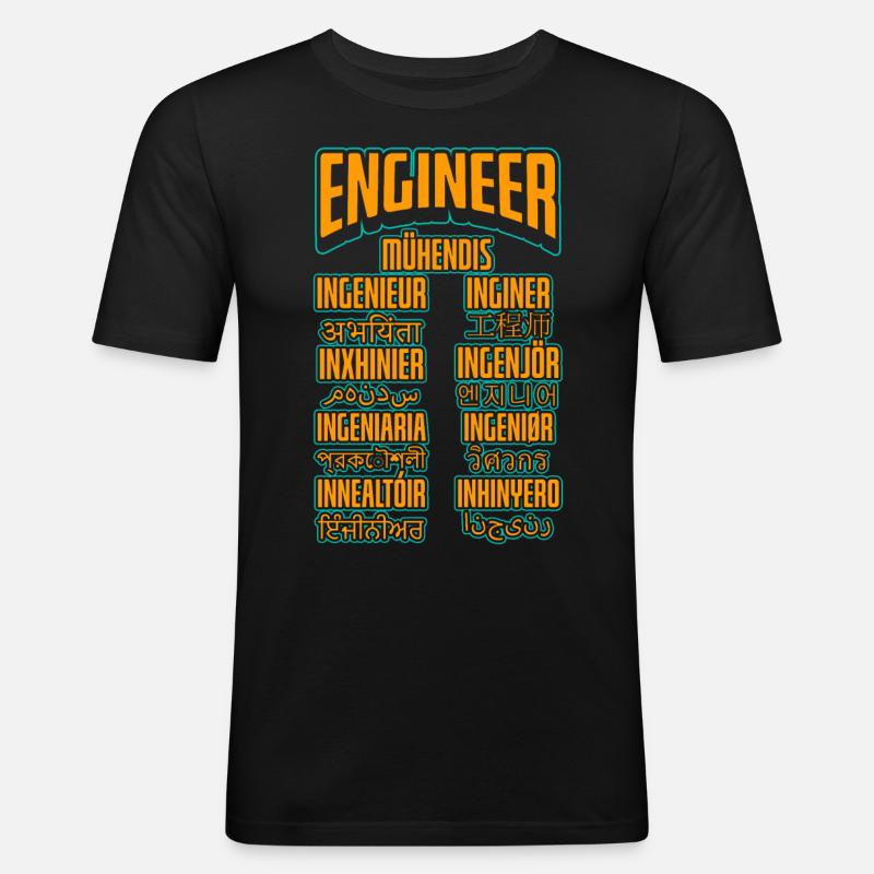 Language Engineer Engineering Career - Men's Slim Fit T-Shirt - black