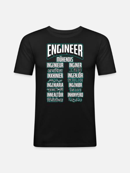 Language Engineer Engineering Career - Men's Slim Fit T-Shirt - black