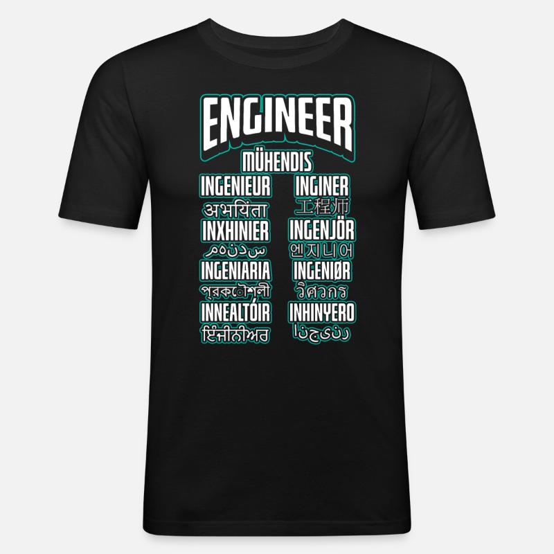 Language Engineer Engineering Career - Men's Slim Fit T-Shirt - black