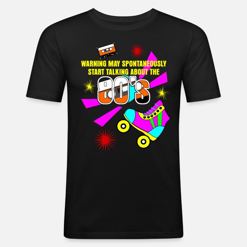 80er Rollschuhe 80th - Männer Slim Fit T-Shirt - Schwarz