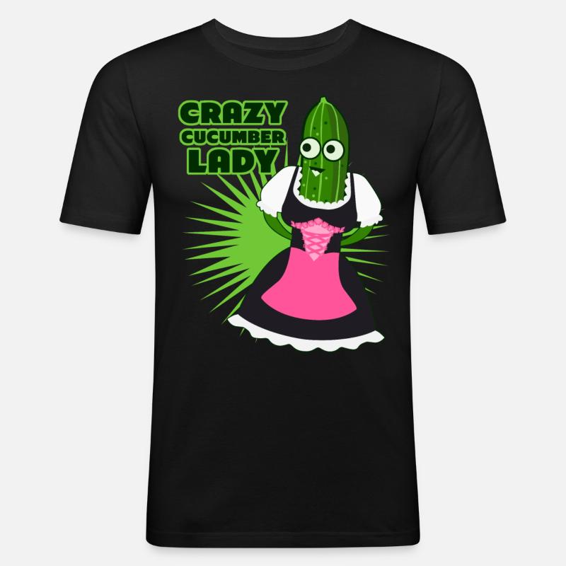 Gurken Dirndl Gurke - Männer Slim Fit T-Shirt - Schwarz