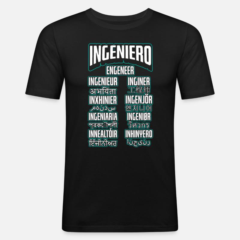 Language Engineer Engineering Career - Men's Slim Fit T-Shirt - black