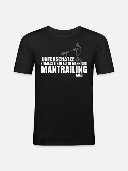 Mantrailing Hund Suchhund Mantrailer - Männer Slim Fit T-Shirt - Schwarz