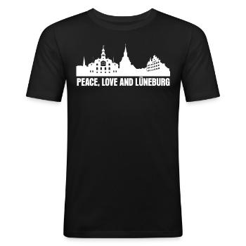Lüneburg Lüneburger - Männer Slim Fit T-Shirt - Schwarz - Vorne - Nik (191cm)
