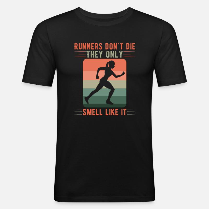 Running Marathon Runner Running - T-shirt près du corps Homme - noir