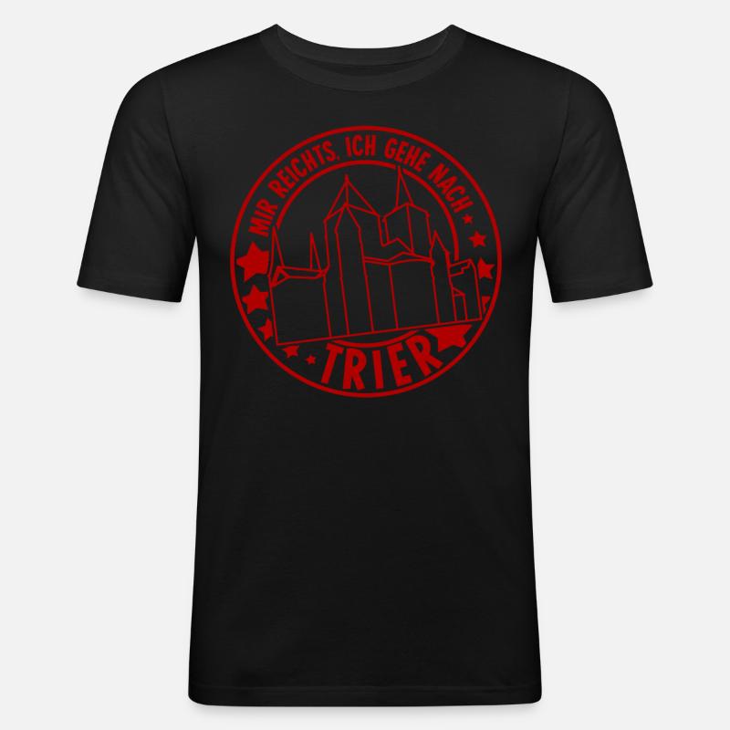 Trier Urlaub Trierer - Männer Slim Fit T-Shirt - Schwarz