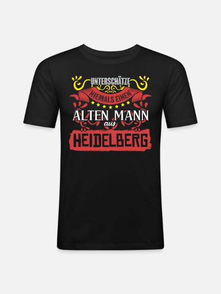 Heidelberg Heidelberger - Männer Slim Fit T-Shirt - Schwarz