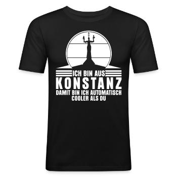 Konstanz Bodensee Urlaub Konstanzer - Männer Slim Fit T-Shirt - Schwarz - Vorne - Nik (191cm)