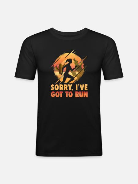 Running Marathon Runner Running - Men's Slim Fit T-Shirt - black