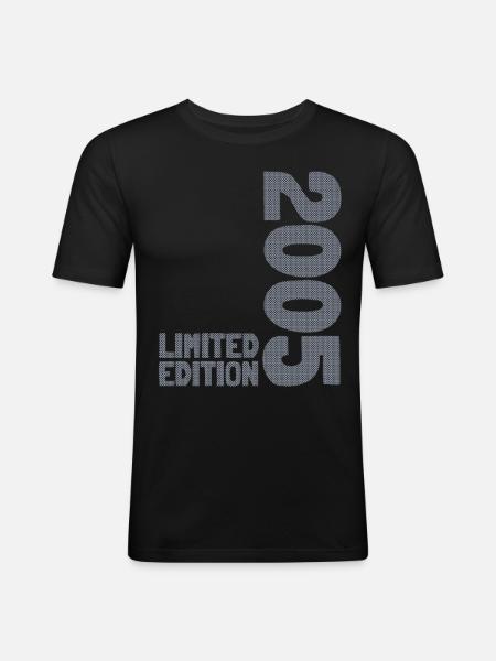 18 YEARS 18TH BIRTHDAY LIMITED EDITION 2005 - Men's Slim Fit T-Shirt - black