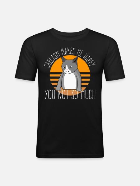 Sarcasm funny saying irony - Men's Slim Fit T-Shirt - black