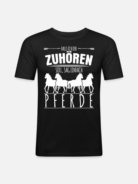 Reiten Reiter Pferde Pferd - Männer Slim Fit T-Shirt - Schwarz