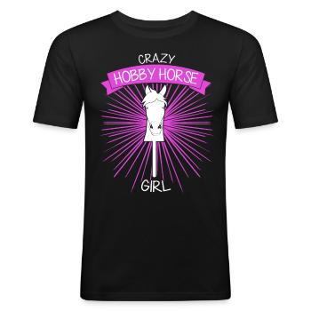 Hobby Horse Girl Hobbyhorsing Hobbyhorse - T-shirt près du corps Homme - noir - Devant - Nik (191cm)