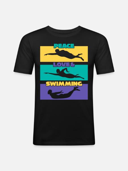 Swimming Pool Swimming Coach - Men's Slim Fit T-Shirt - black
