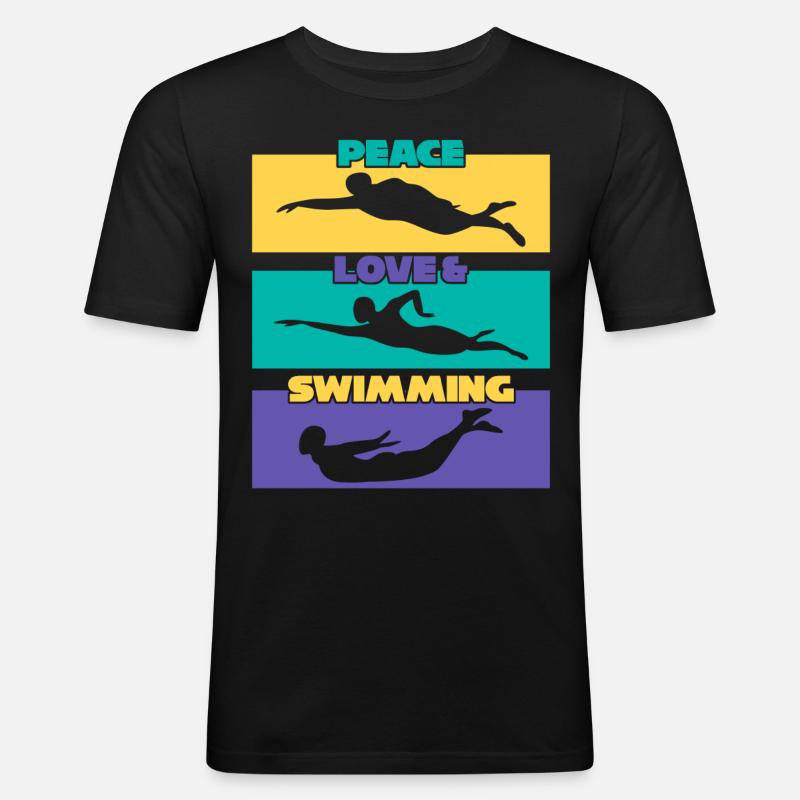 Schwimmer Schwimmbad Schwimmtrainer - Männer Slim Fit T-Shirt - Schwarz