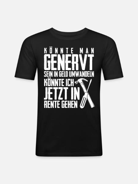 Genervter Handwerker Handwerk - Männer Slim Fit T-Shirt - Schwarz