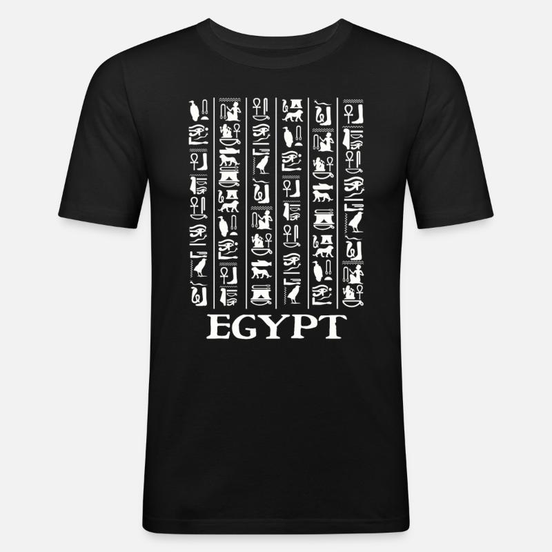 Hieroglyphics Pyramids Ancient Egypt - Men's Slim Fit T-Shirt - black