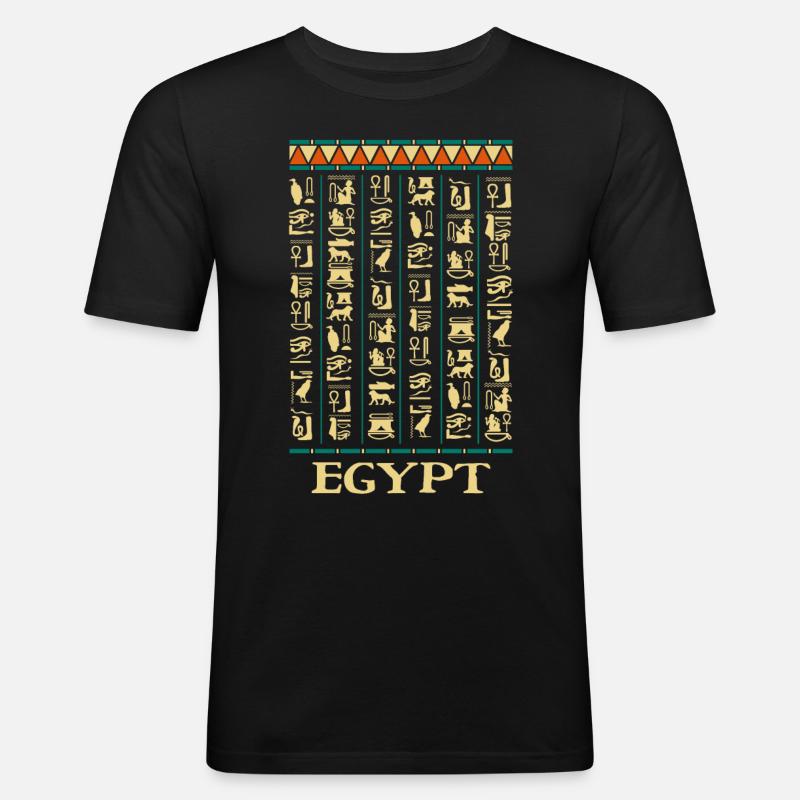 Hieroglyphics Pyramids Ancient Egypt - Men's Slim Fit T-Shirt - black