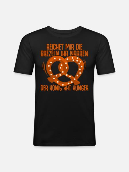 Brezeln Bäcker Bretzel - Männer Slim Fit T-Shirt - Schwarz