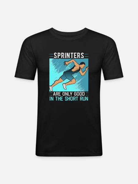 Running Marathon Runner Running - T-shirt près du corps Homme - noir