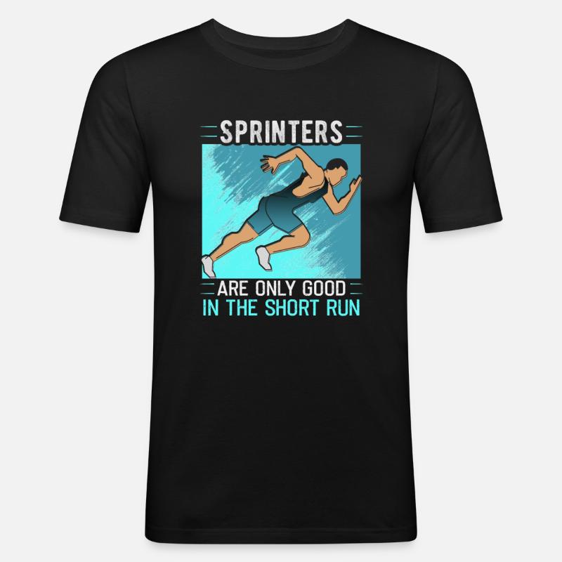 Running Marathon Runner Running - T-shirt près du corps Homme - noir