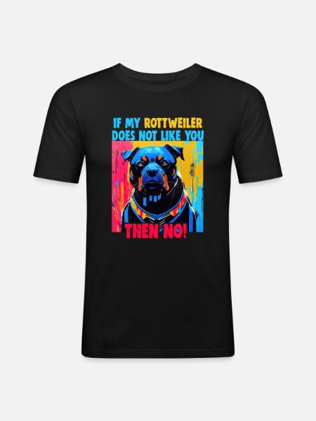 Dogs Rottweiler Dog lovers - Men's Slim Fit T-Shirt - black
