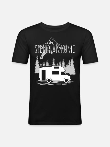 Wohnmobil Camper Camping Wohnmobile - Männer Slim Fit T-Shirt - Schwarz