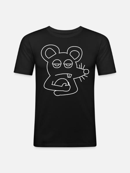 Ratten Maus Mäuse Ratte - Männer Slim Fit T-Shirt - Schwarz