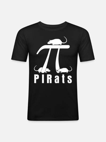 Rat Math Pi Rat - T-shirt près du corps Homme - noir