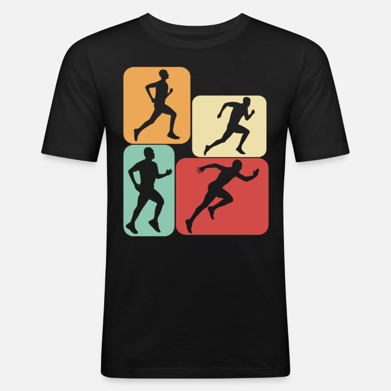 Runner Retro Running Running - Men's Slim Fit T-Shirt - black