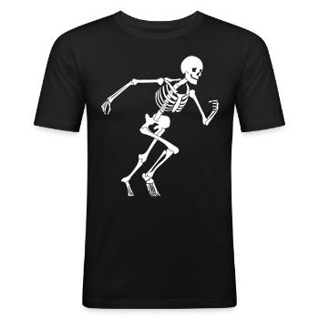 Laufen Skelett Rennen Laufsport Läufer - Männer Slim Fit T-Shirt - Schwarz - Vorne - Nik (191cm)