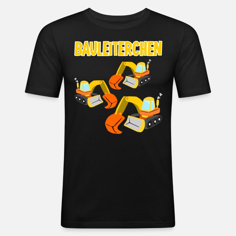 Bagger Baustelle Baggerfahrer - Männer Slim Fit T-Shirt - Schwarz