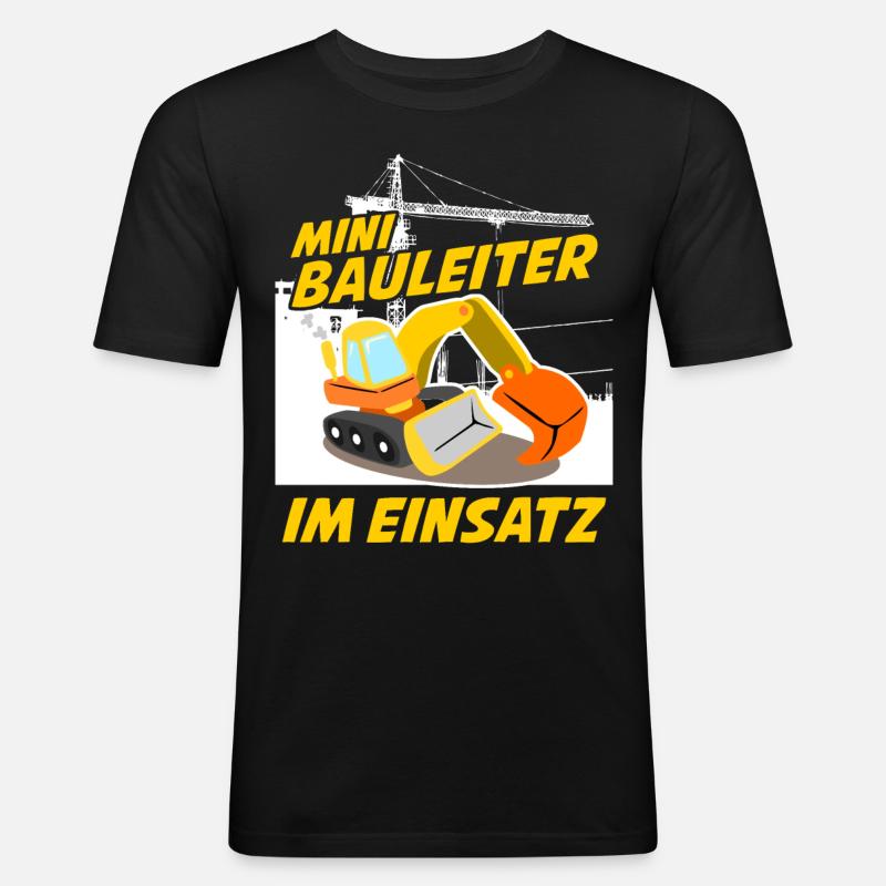 Bagger Bauleiter Baustelle Baggerfahrer - Männer Slim Fit T-Shirt - Schwarz
