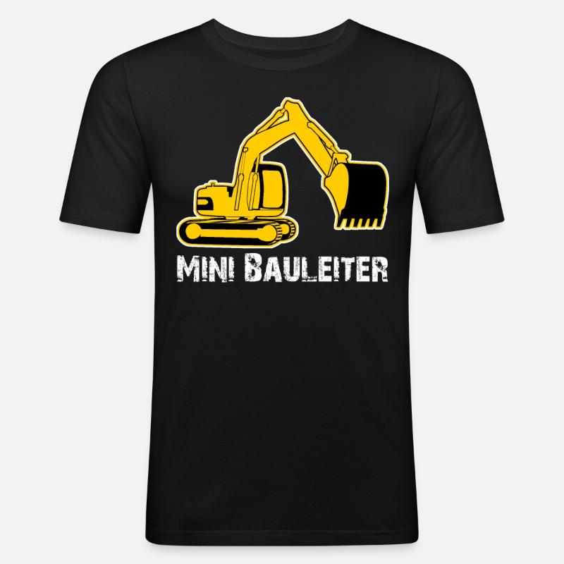 Bagger Bauleiter Baggerfahrer Baustelle - Männer Slim Fit T-Shirt - Schwarz