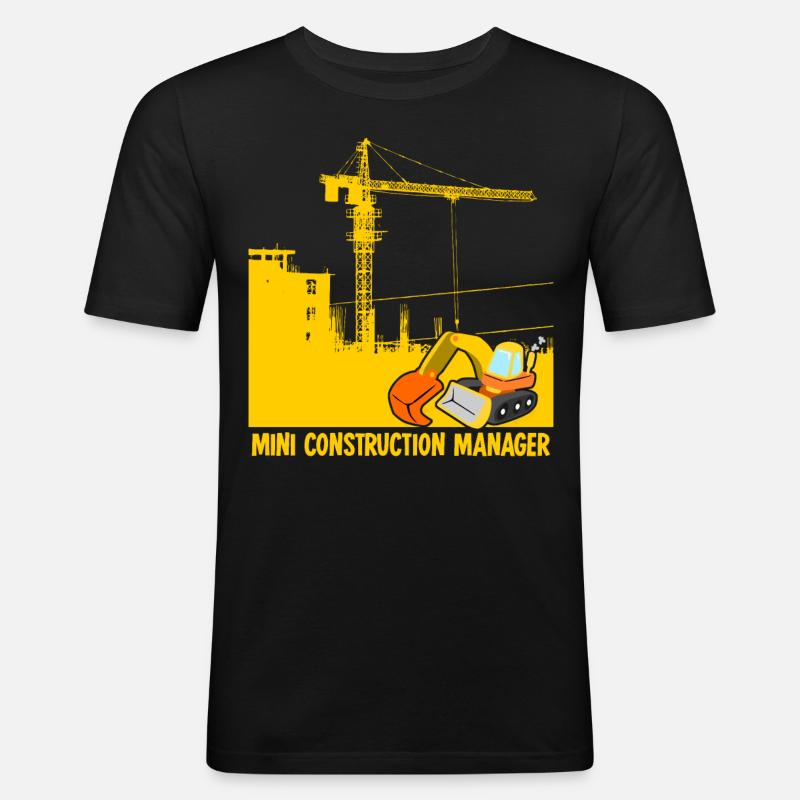 Bagger Baustelle Bauleiter Baggerfahrer - Männer Slim Fit T-Shirt - Schwarz