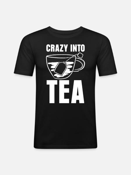 Teetasse Teetrinker Tee Teebeutel - Männer Slim Fit T-Shirt - Schwarz
