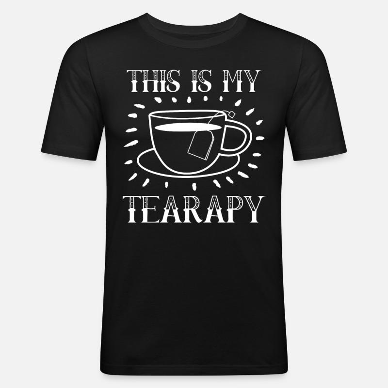 Teetrinker Teetasse Teebeutel Tee - Männer Slim Fit T-Shirt - Schwarz