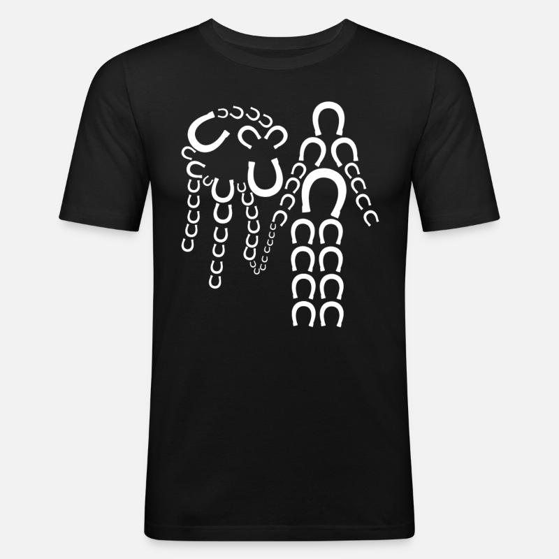 Cheval d’équitation Chevaux Cavalier - T-shirt près du corps Homme - noir