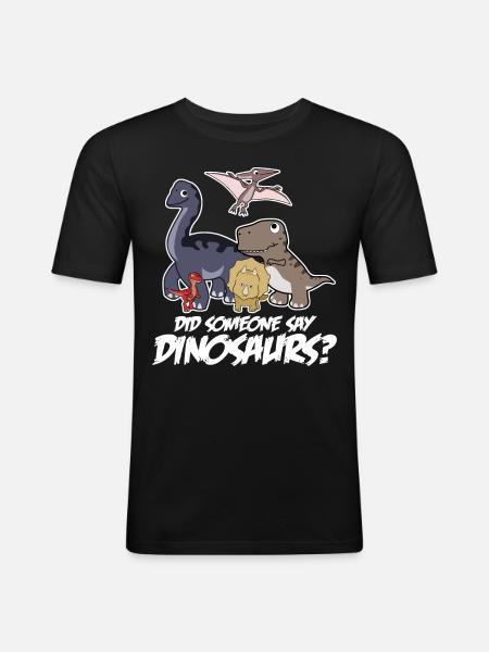 Dinosaurier Dinos Dino - Männer Slim Fit T-Shirt - Schwarz